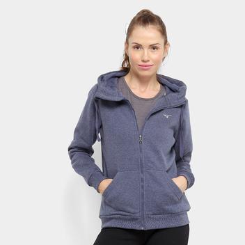 Jaqueta de Moletom Mizuno Básico Zíper Loguinho Feminina - Jaqueta e