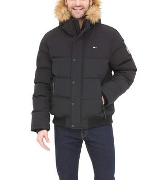 Jaqueta Parka Masculina DKNY Extra Longa - Tecido Ártico Impermeável Com Capuz