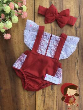 Jardineira body romper bebê com tiara mesvesário moana no Shoptime