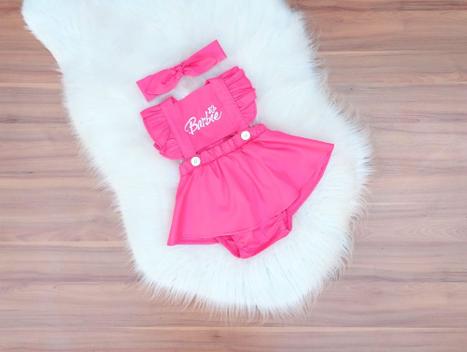 Romper Body Bebe Menina Barbie - DG Baby Kids - Artigos e roupas infantis