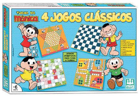 Jogo Clássico 4x1 Damas Ludo Xadrez Chinês Turma Da Mônica - Nig Brinquedos  - Jogo de Dominó, Dama e Xadrez - Magazine Luiza