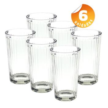 Jogo 6 Copos Chiques 360ml Opera Drinks Vidro Agua e Suco, Magalu Empresas