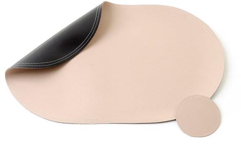 Jogo Americano Couro Dupla Face Oval 1 Unidade Nude Luxo - Sankit Store