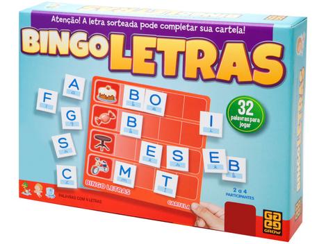 Jogo Bingo Letras Infantil - Grow - Joinville Sportcenter