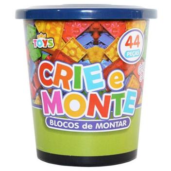 Bloco de Montar - CRIE E MONTE com 20 pecas - Jogo Pedagogico Brinquedo  Educativo- ref. 1834 Mini Toys