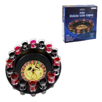 Beber jogo de roleta conjunto com 16 copos de tiro 30 x 30 cm jogo de jogo  festa diversão mínimo 2 jogadores casino, ideia de presente, jogo de casal,  presente de presente