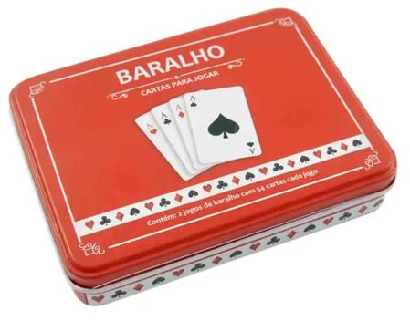 Jogo De Baralho Na Lata 02 Jogos De 54 Cartas Presente - virtuale ...