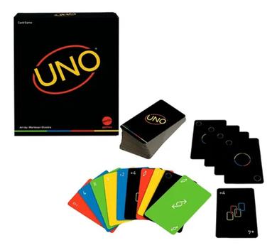 Jogo Cartas Uno Minimalista Preto Mesa GYH69 Mattel - Deck de