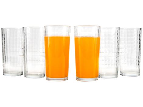 Jogo de Copos de Vidro 255ml 6 Peças Haus Concept Waffle