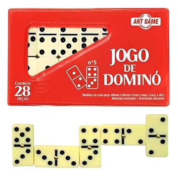 Jogo De Domino Com Ponto Preto Estojo Com 28 Peças Imediato - Jogo de Dominó,  Dama e Xadrez - Magazine Luiza