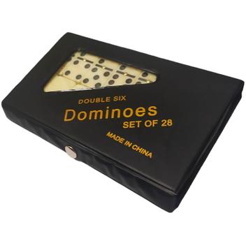 Jogo De Domino Double Six Profissional Osso Estojo C/28 Peças TOP