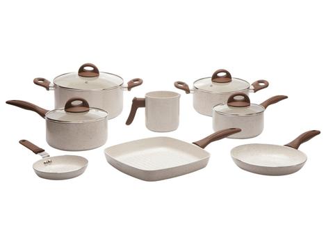 Jogo de Panelas Brinox de Alumínio Vanilla - 8 Peças Ceramic Life