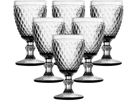 Conjunto de Taças para Bebidas de Vidro 330ml - 6 Peças Haus Diamond Empire  - Taça de Água - Magazine Luiza