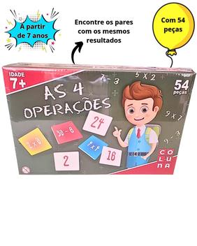 Jogo Educativo 7 Anos As 4 Operações Infantil Pedagogico Coluna ...