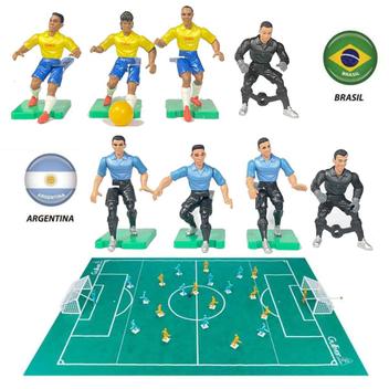 Jogo Futebol De Botão Completo Com Seleções 2 Times Original Gulliver Bolão  Mesa Classicos Brasil Argentina Seleções copa do mundo 2 times 2 jogadores