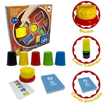 Speed Cups Jogo Copinhos Coloridos Brinquedo Cartas Cores - LALA BRINK