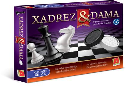 Jogos clássicos compacto 8 em 1 Xadrez, Damas 2 a 4 jogador - DaiCommerce