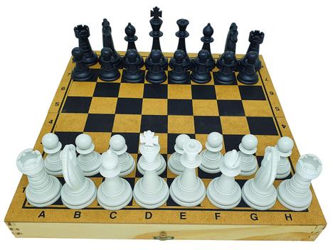 Tabuleiro para Jogo de Xadrez Offside com Estojo de Madeira