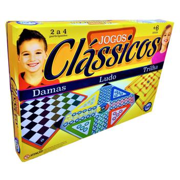 Jogo De Tabuleiro Jogos Ludo Dama Infantil Clássicos 6 em 1 Brinquedo  Educativo Tradicional Divertido Trilhas Resta 1 Conecta 4 Cobras E Escadas  Crianças Selo Inmetro Brinquedos GGB