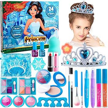 Kit de maquiagem para meninas fingir jogo de maquiagem kit de cosméticos  atóxicos brinquedos 14 peças com saco de armazenamento presente de natal  presente de aniversário : : Beleza