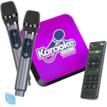 Karaokê Com Pontuação Jukebox + 2 Mics S/ Fio + Caixa De Som - Karaoke ...