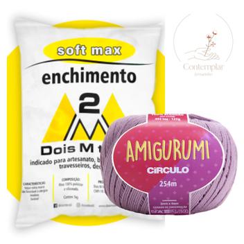 Kit 1 Fio Amigurumi - Circulo + 500 g Enchimento fibra siliconada SOFT ...