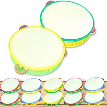 Kit 10 Pandeiros De Brinquedo Pandeirinho Infantil Colorido - Europio ...