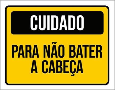 Kit 10 Placas Cuidado Para Não Bater Cabeça - Sinalizo - Placa de ...