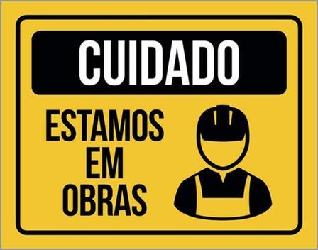 Kit 10 Placas De Cuidado Estamos Em Obras 36X46 - Sinalizo - Placa de ...