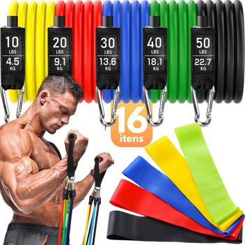 Kit Elástico 11 Peças Com Corda Ajustável Fitness Academia Malhar - Belt -  Kit Elástico para Exercício - Magazine Luiza