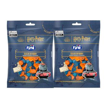 Kit 2 Bala Fini Harry Potter Óculos do Harry sabores Tangerina e ...