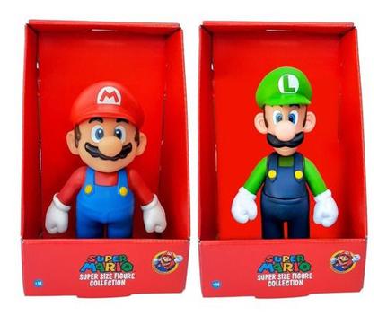 Mario E Luigi 2 Bonecos Game Filme Super Mario Grande 36cm