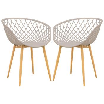 kit 2 Cadeiras Decorativas Para Sala de Estar Ápeiron Nude G56 - Gran