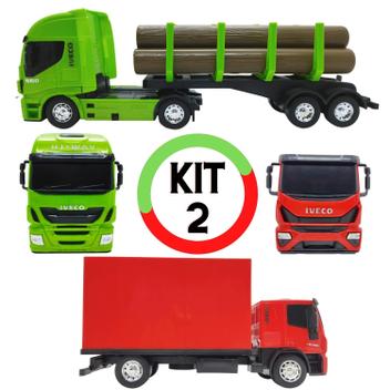 Kit caminhão de brinquedo baú carreta + tora madeira usual brinquedos na  Americanas Empresas