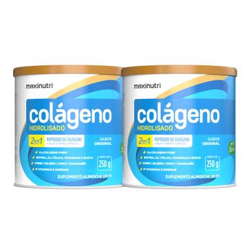 Kit 2 Colágeno Hidrolisado Sabor Original Lata 250g Maxinutri ...