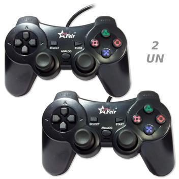 Controle Joystick USB para Computador PC Gamer PS2 e PS3 Dualshock - Feir -  Controle para PC - Magazine Luiza