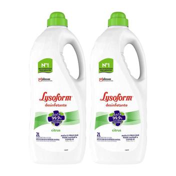 Kit 2 Desinfetante Líquido Lysoform Citrus 2L cada - Desinfetante ...