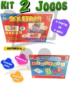 Kit 2 Jogo Educativo 4 Anos Aprendendo O Alfabeto E Soletrar Infantil ...