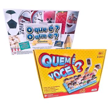 Kit 2 Jogo Tabuleiro Infantil 7 Anos Quem É Você E O Que É O Que É ...