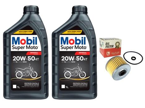 Kit 2 Litros De Oleo 20W50 + Filtro Oleo Nx 400/ Falcon - MOBIL/VALFLEX ...