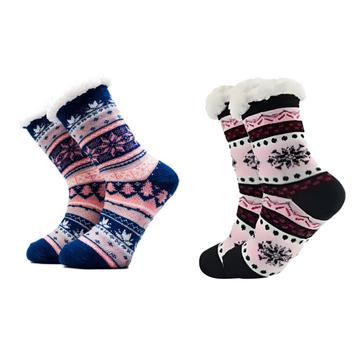 Kit 2 Pares De Meias Térmica Forrada Lã Adulto Unissex Antiderrapante ...