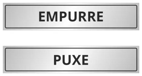 Kit 2 Placas Sinalização Portas Puxe/empurre em Alumínio 25x5cm ...