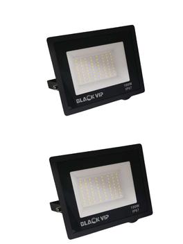 KIT 2 Refletor Led 100w Holofote Prova Dágua Ip66 Branco Frio bivolt ...
