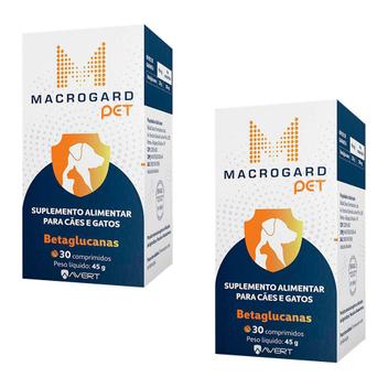 Kit 2 Suplementos Macrogard Pet Cães e Gatos Avert C/30 Comprimidos ...