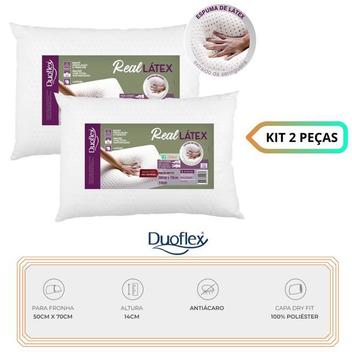 Kit 2 Travesseiros Real Látex Baixo Duoflex - Macio -Antiácaros, Fungos ...