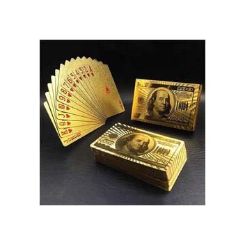 Baralho Dourado Ouro Jogos Poker Truco Paciencia Resistente a Agua 54 Cartas  Gold 24k Profissional Verso Dólar - Online - Baralho - Magazine Luiza