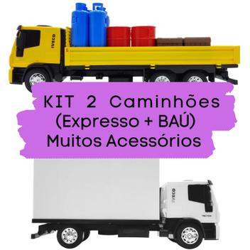 Kit 2 Veículos De Brinquedo Iveco - 1 Caminhão Expresso + 1