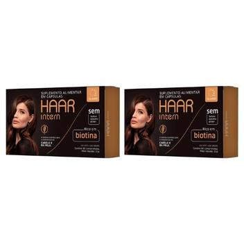 Kit 2 Vitaminas Cabelo E Pela Haar Interm 60 Caps - Airela