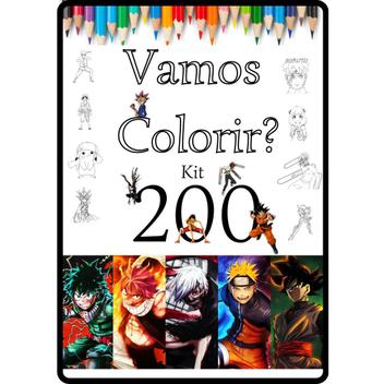 Kit 50 Desenhos Para Colorir Anime Envio Imediato - INFINITY - Kit