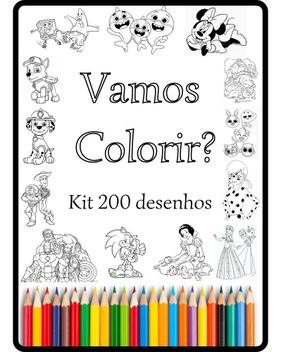 Kit 200 Desenhos Para Colorir / Pintar - Tema Unicórnio - Folha A4
